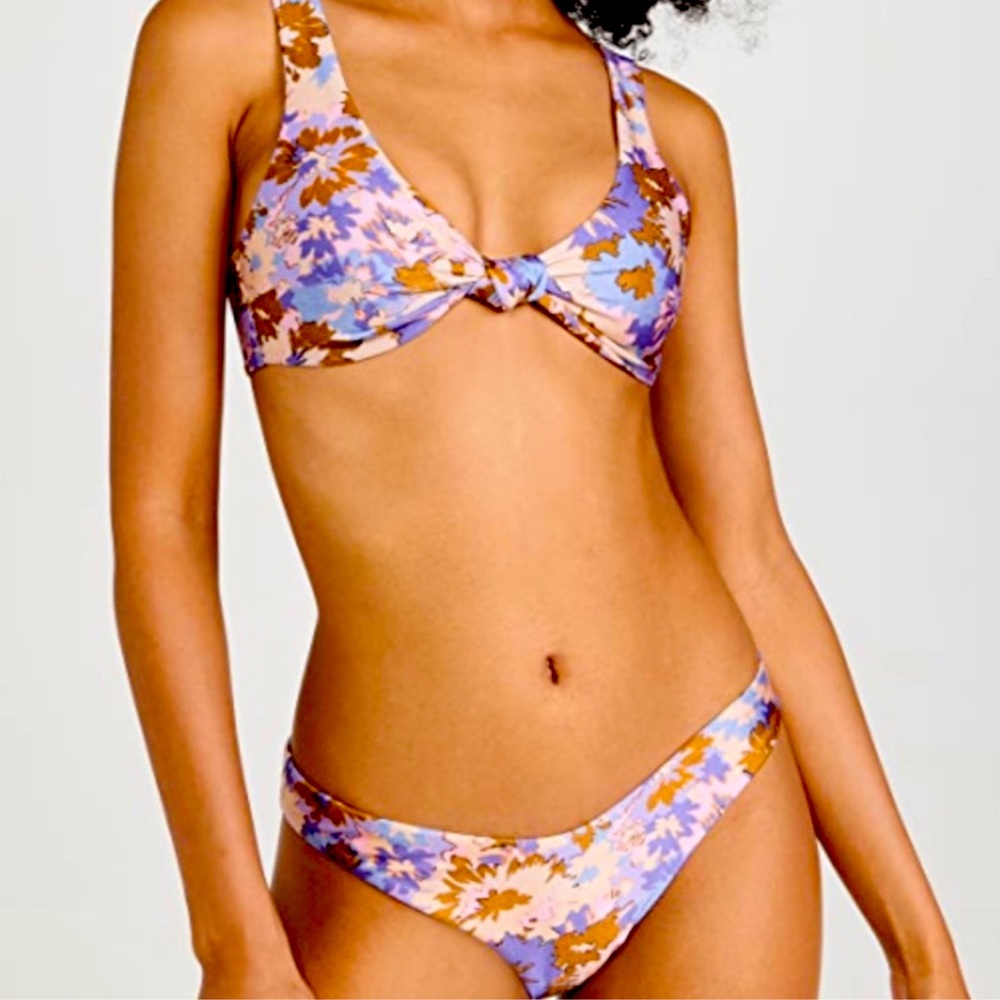 Zimmermann Violet Scoop Knot Bikini Top and matching bottom size 2